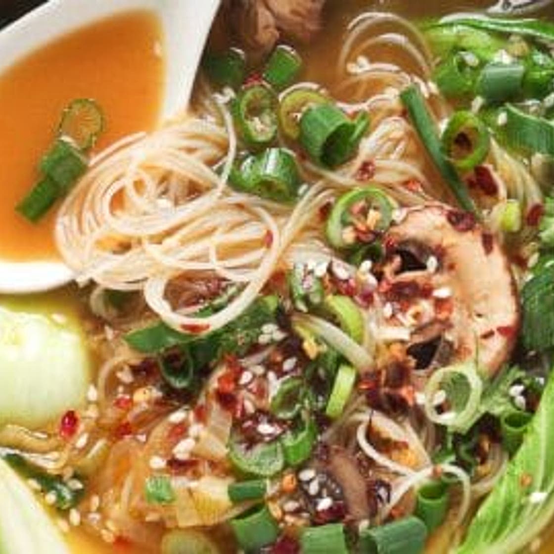 Ginger Garlic Noodle Soup with Bok Choy