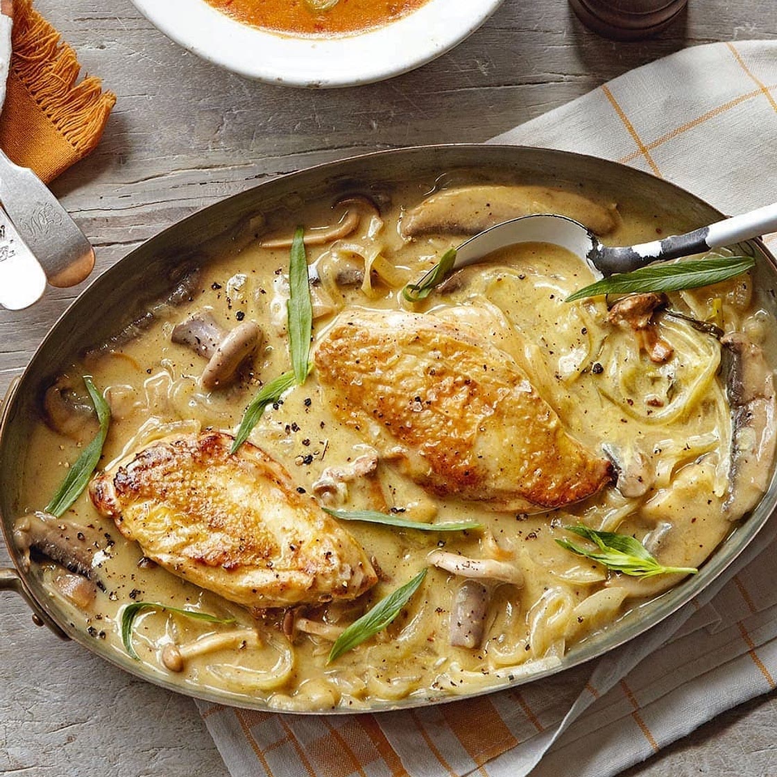 Dijon chicken with mushrooms