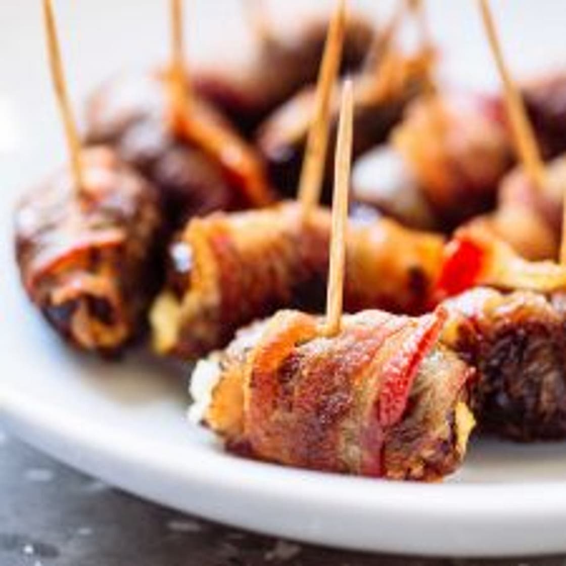Bacon Wrapped Dates with Goat Cheese
