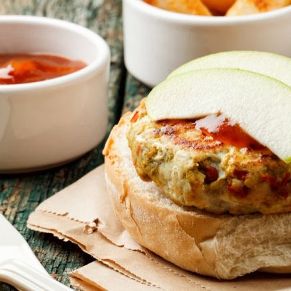 Pork & apple burgers