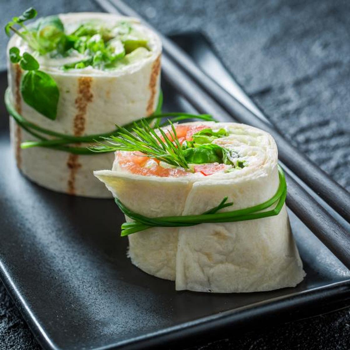 Wrap saumon fumé & crudités