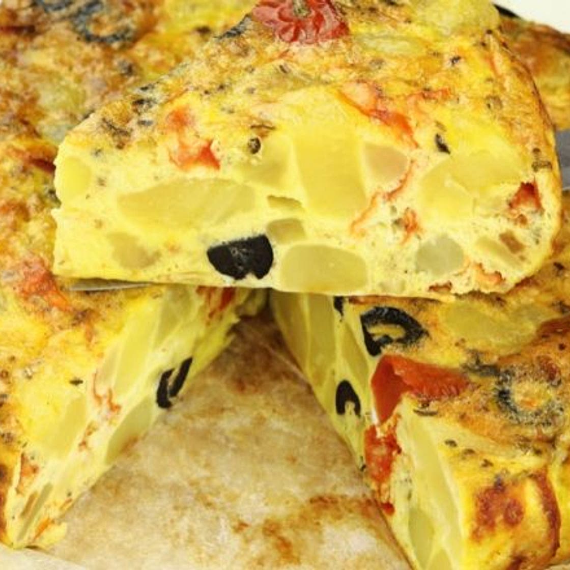 Cheesy spanish omelette
