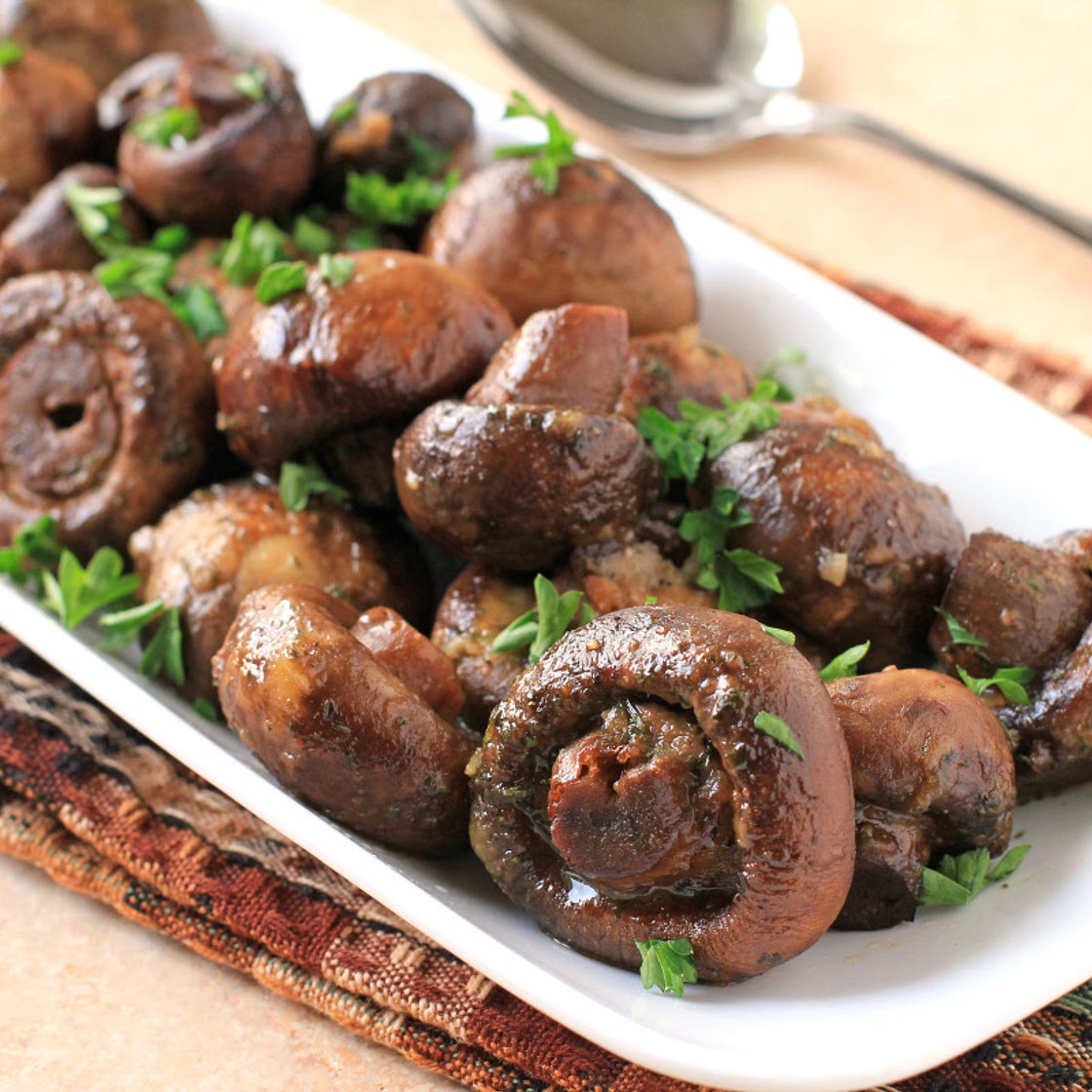 Crockpot Parmesan Ranch Mushrooms
