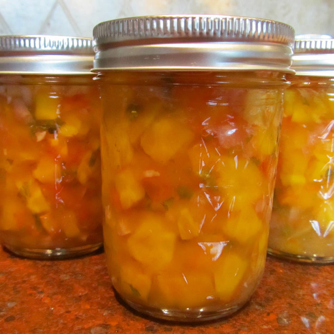 Peachy Mango Salsa, Canned for Chris!