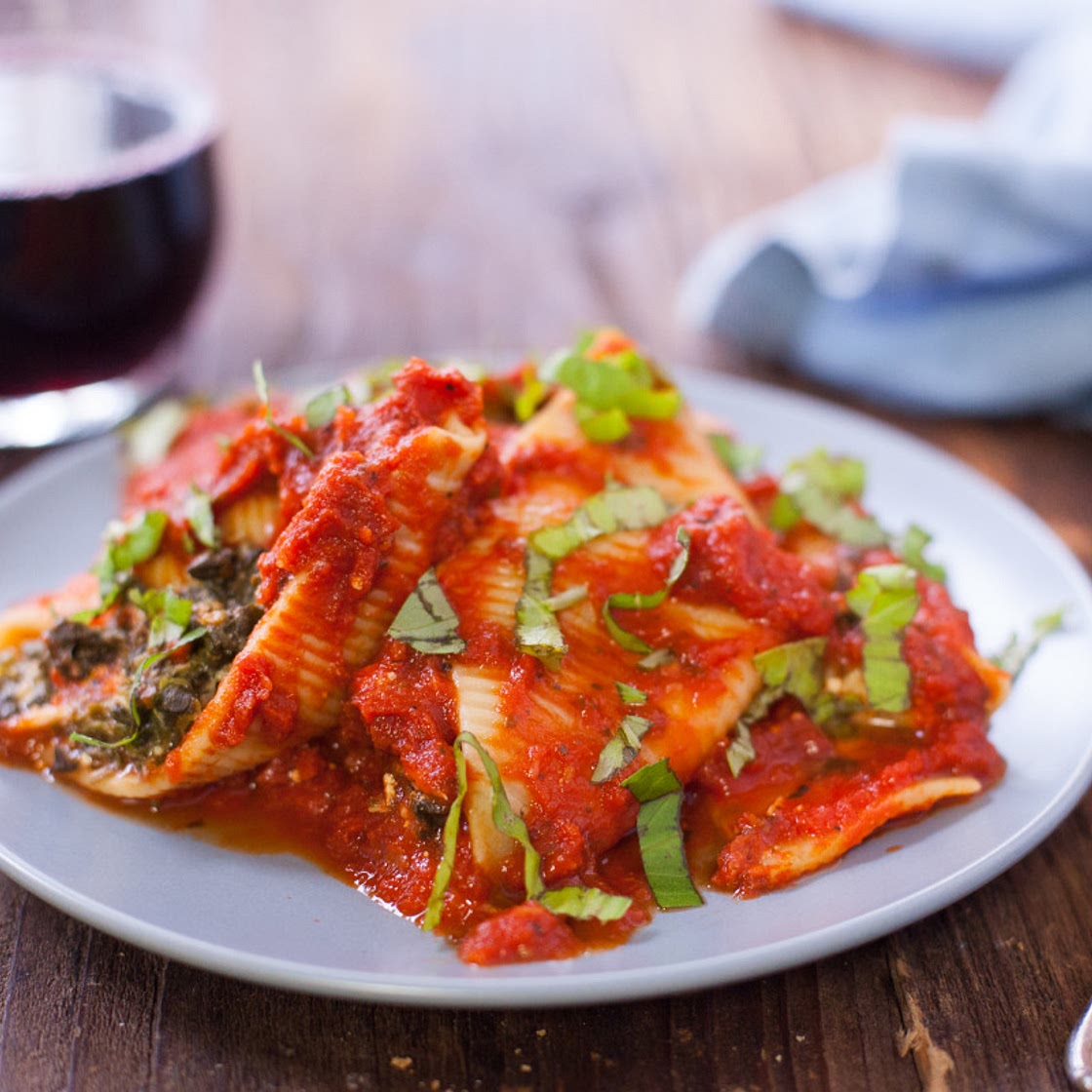 Crock Pot Spinach Stuffed Pasta Shells