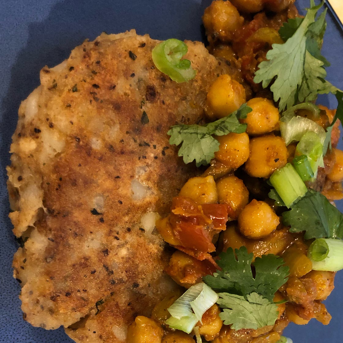 Indian Chole Aloo Tikki