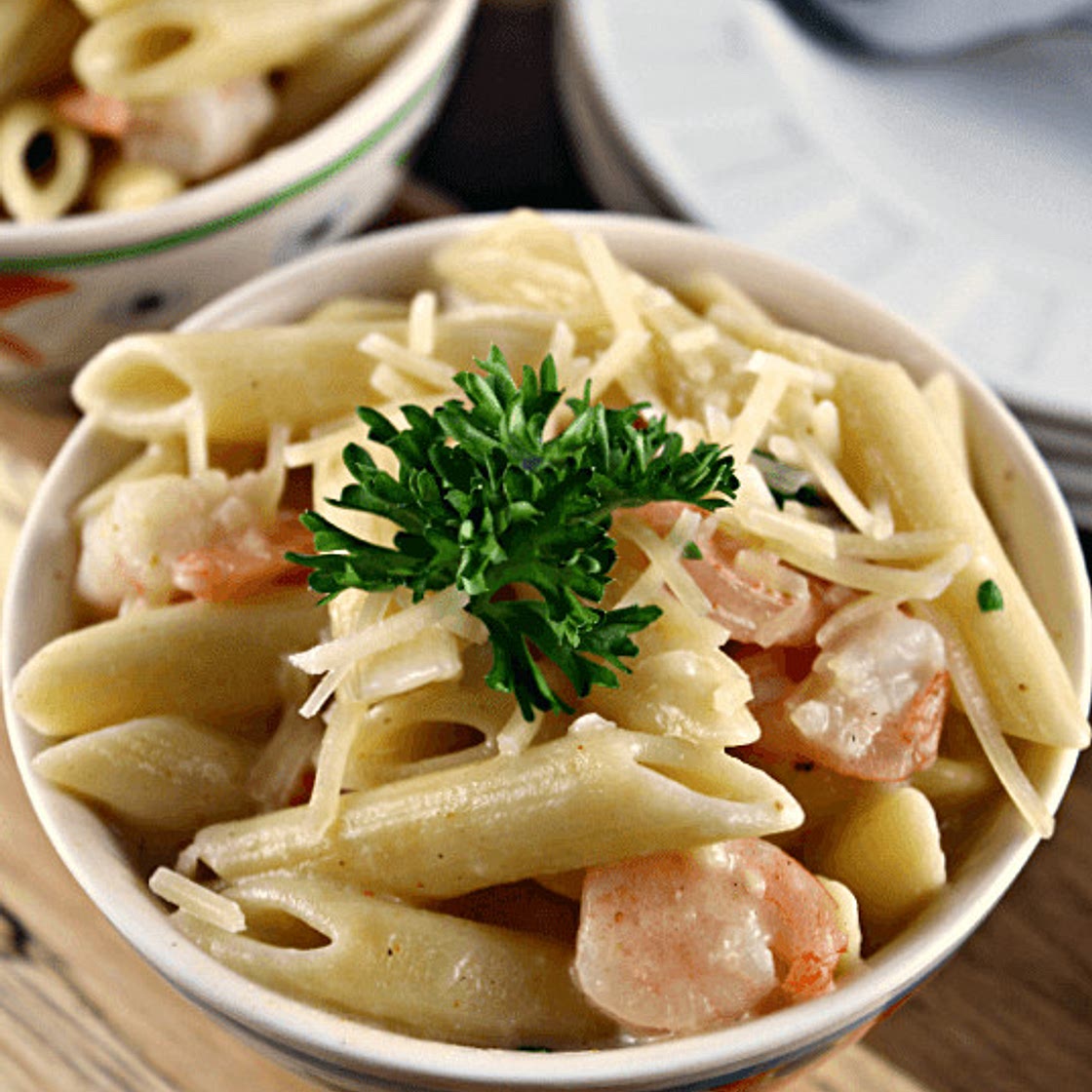 Shrimp Penne with Garlic Sauce