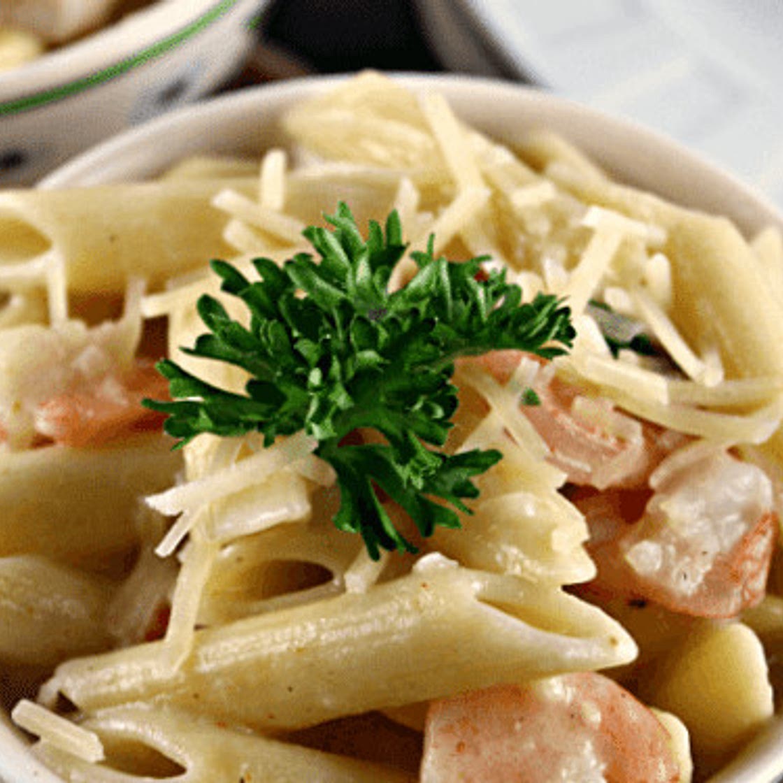 Shrimp Penne with Garlic Sauce