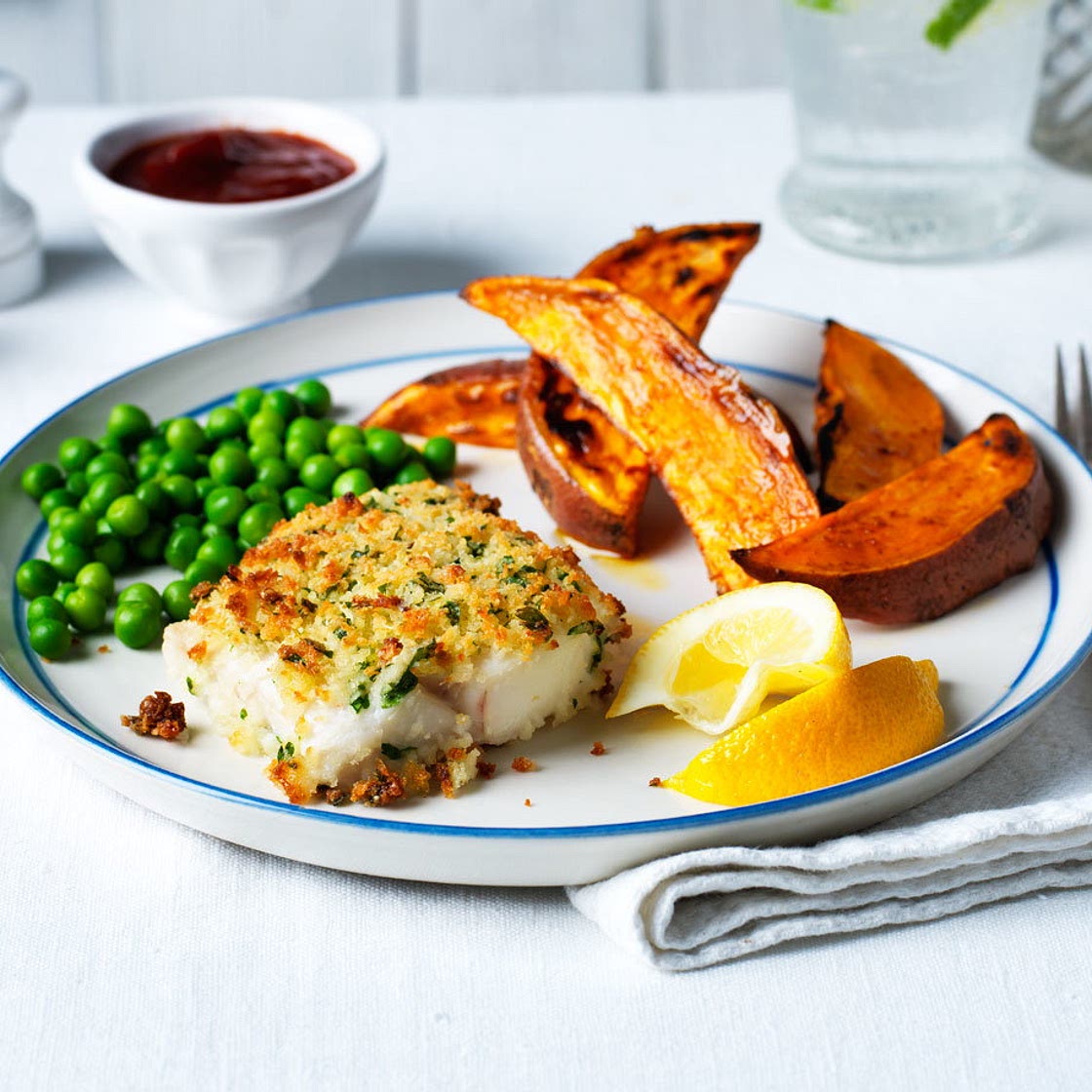 Healthy fish and chips