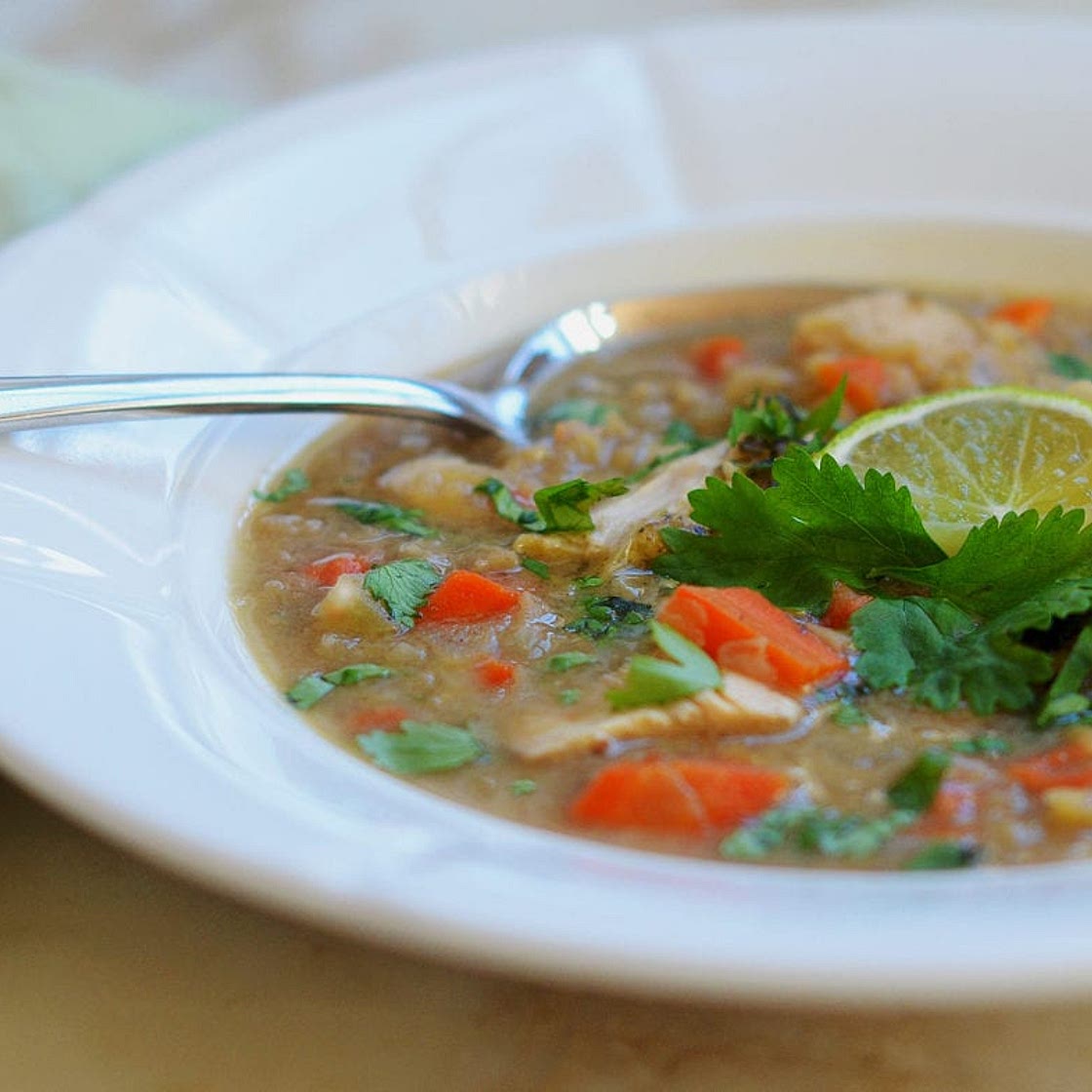 Indian Spiced Red Lentil & Chicken Soup