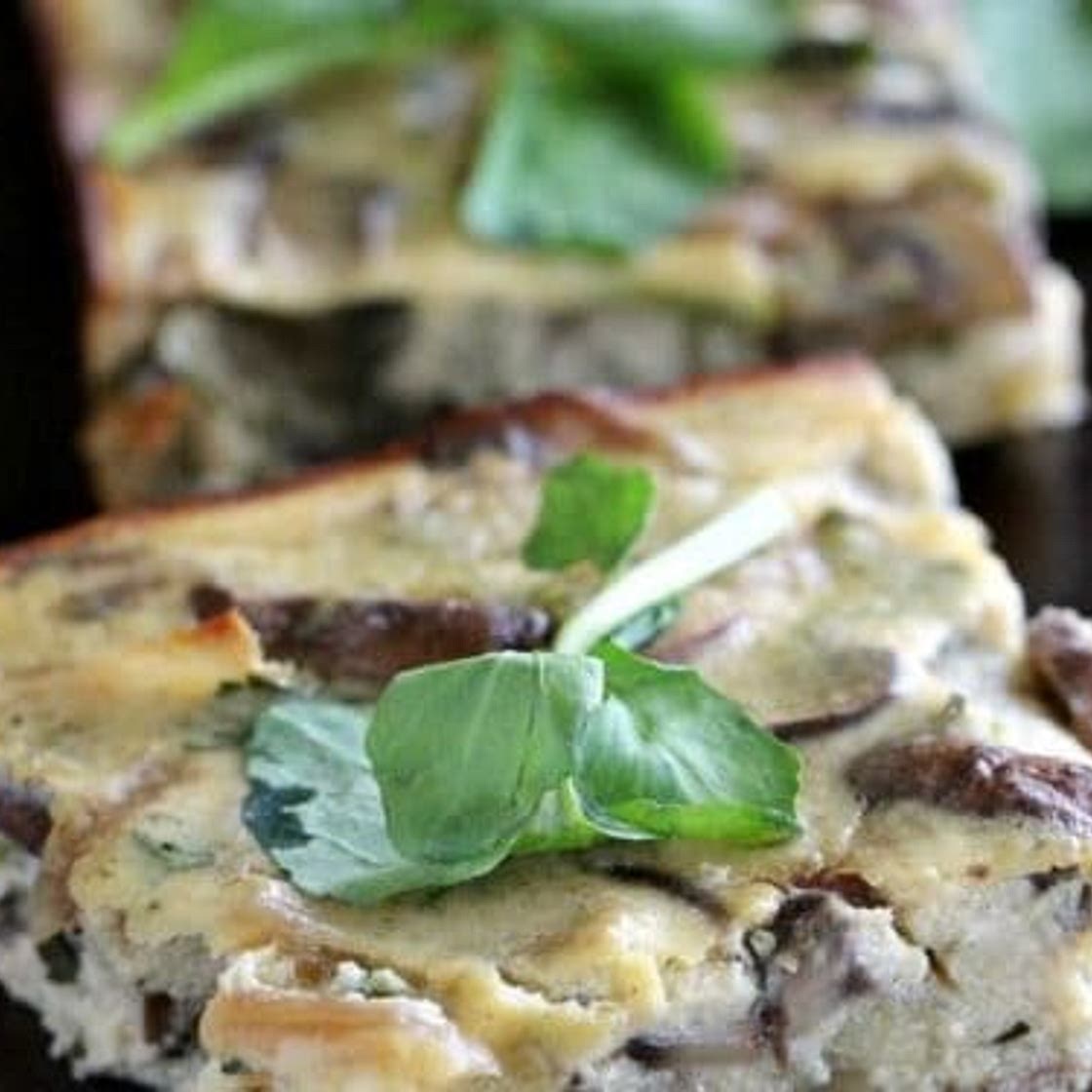 Mushroom Feta Crustless Quiche - Healthier