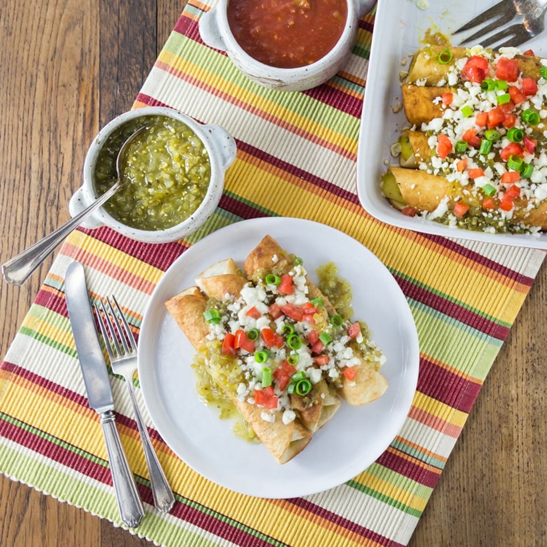 Baked Mexican Three Cheese Flautas