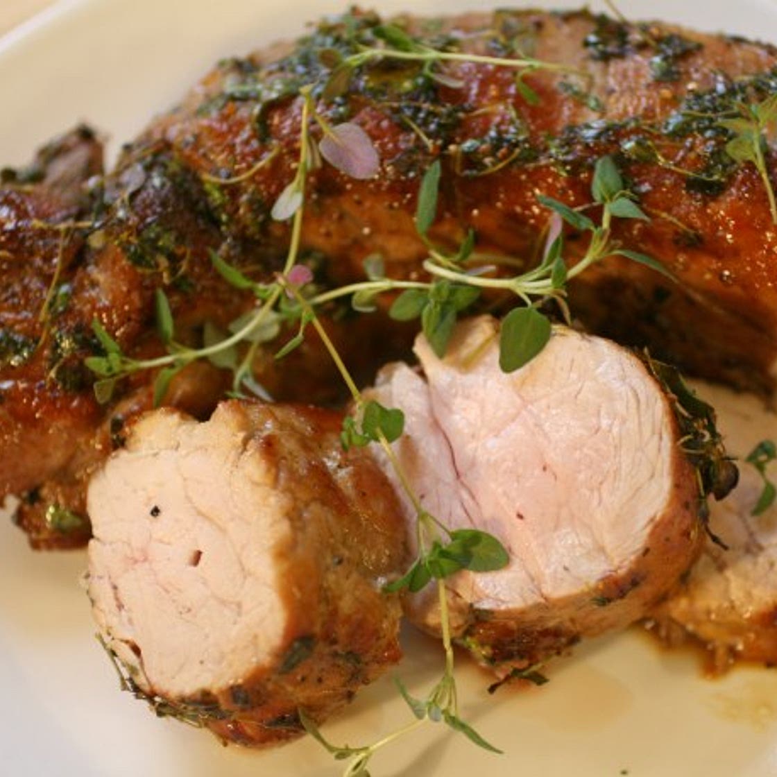 The Secret Ingredient (Honey): Honey-Thyme Roasted Pork Loin Recipe

NOTE: Buy pork loins on sale, make a double batch of sauce. Freeze sauce & loins to make freezer meals.