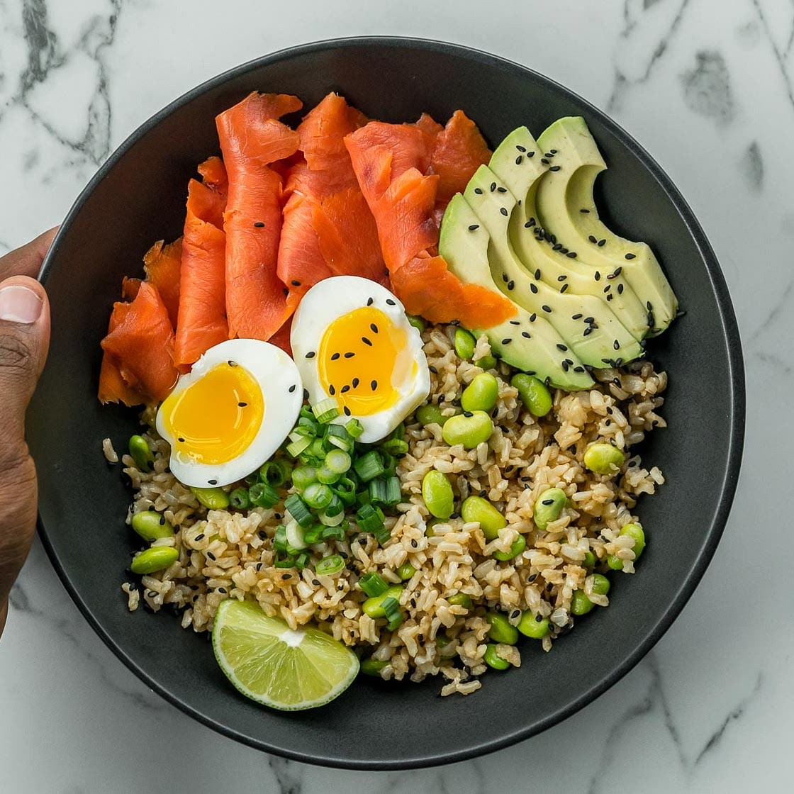Smoked Salmon Brown Rice Bowl