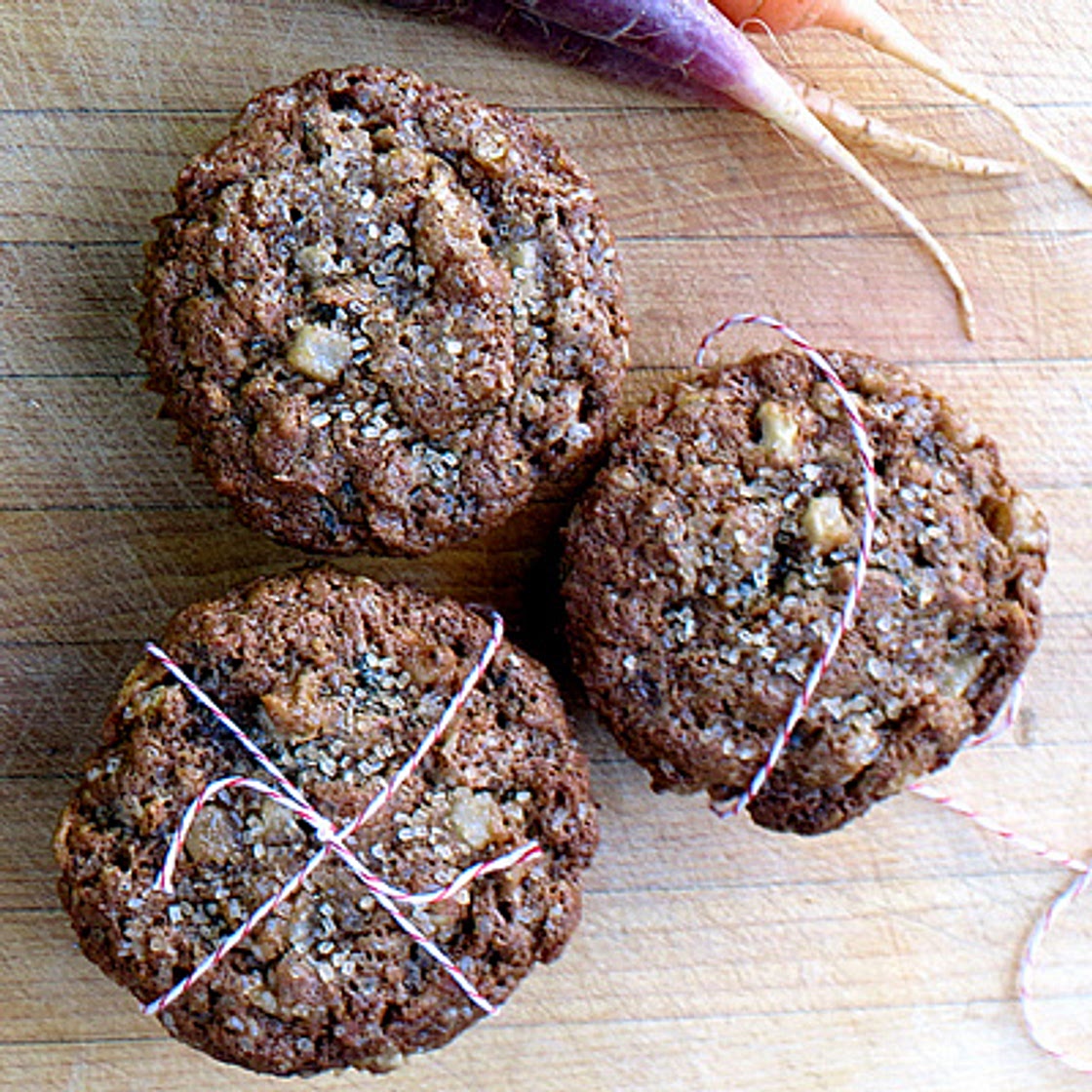 Pear Carrot and Coconut Muffins
