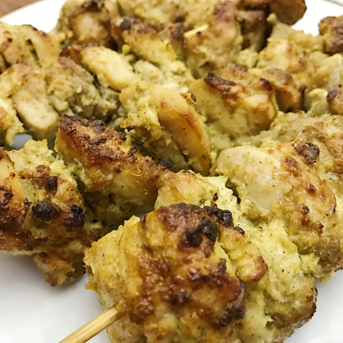 Afghani chicken kebabs