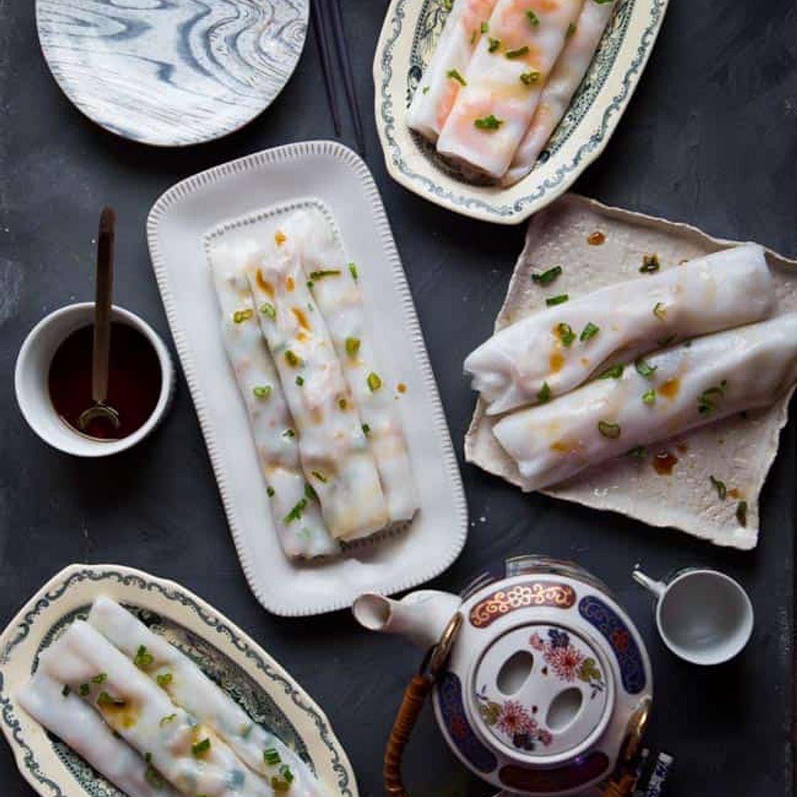 Homemade Cheung Fun (Steamed Rice Noodle Rolls)- 5 Ways