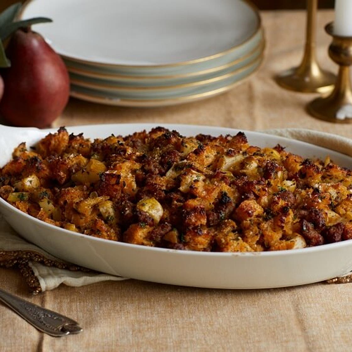 Pear and Sausage Stuffing
