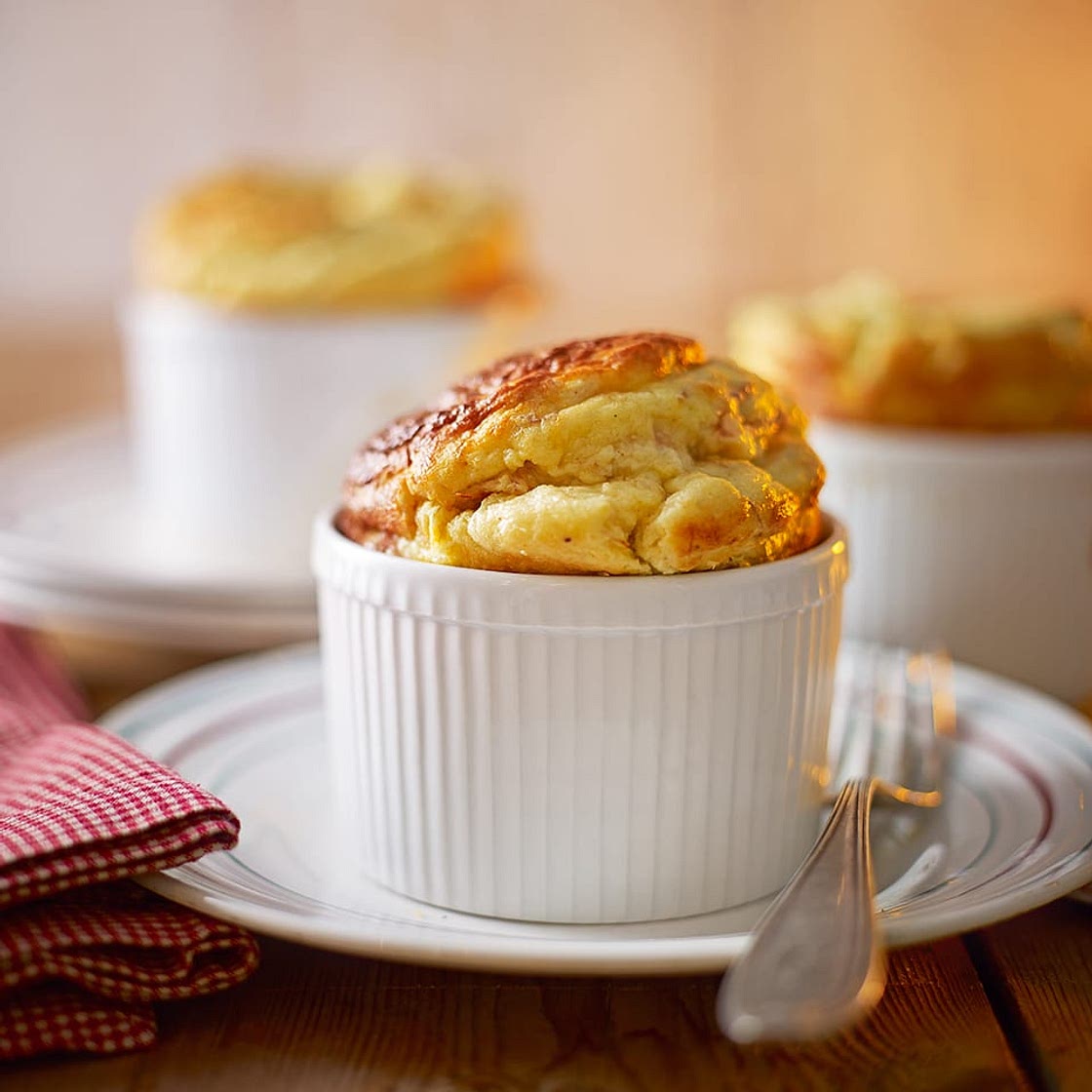 Ham, chestnut and bread sauce soufflé