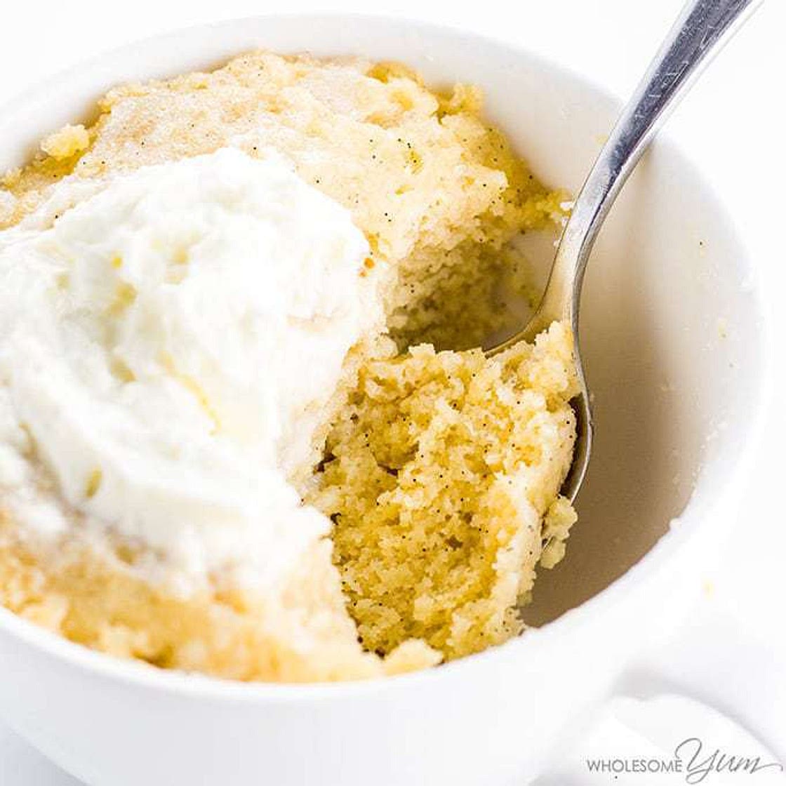 Easy Keto Paleo Vanilla Mug Cake Recipe
