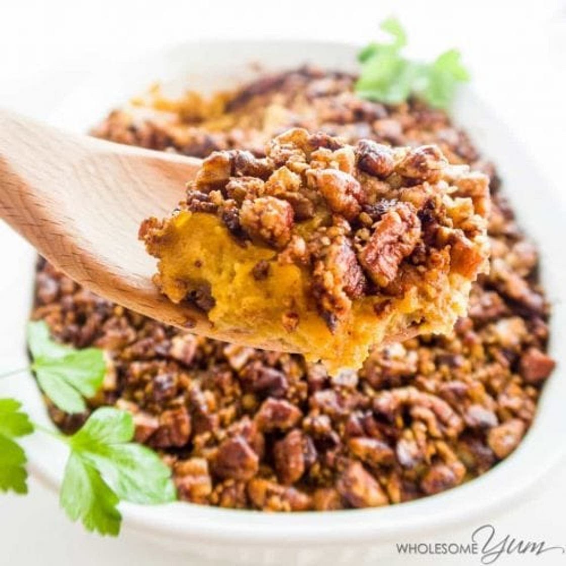 Healthy Low Carb Keto Sweet Potato Casserole Recipe