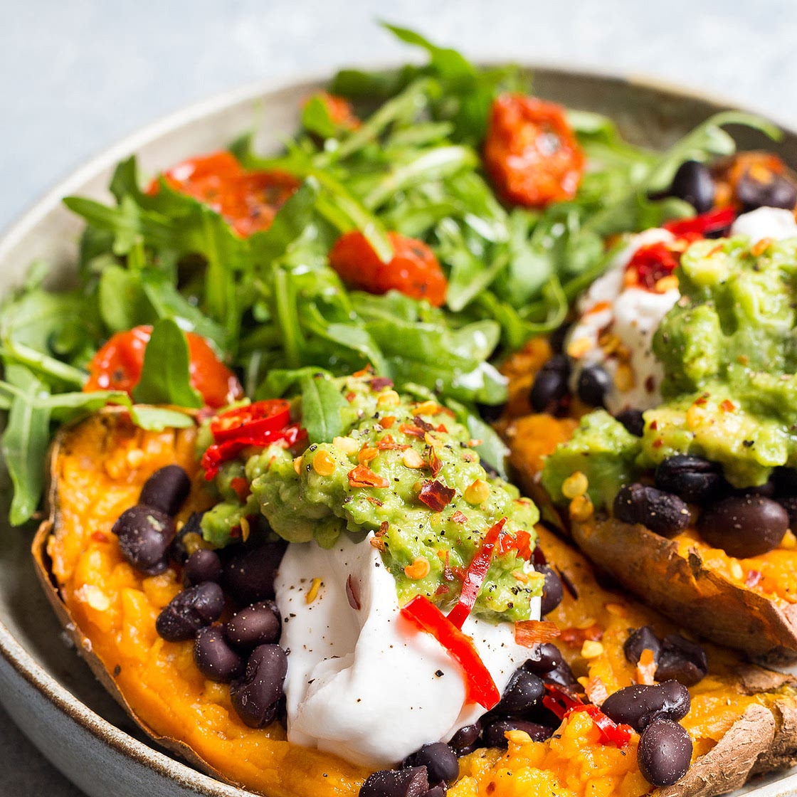 Loaded Mexican-Style Sweet Potato Skins