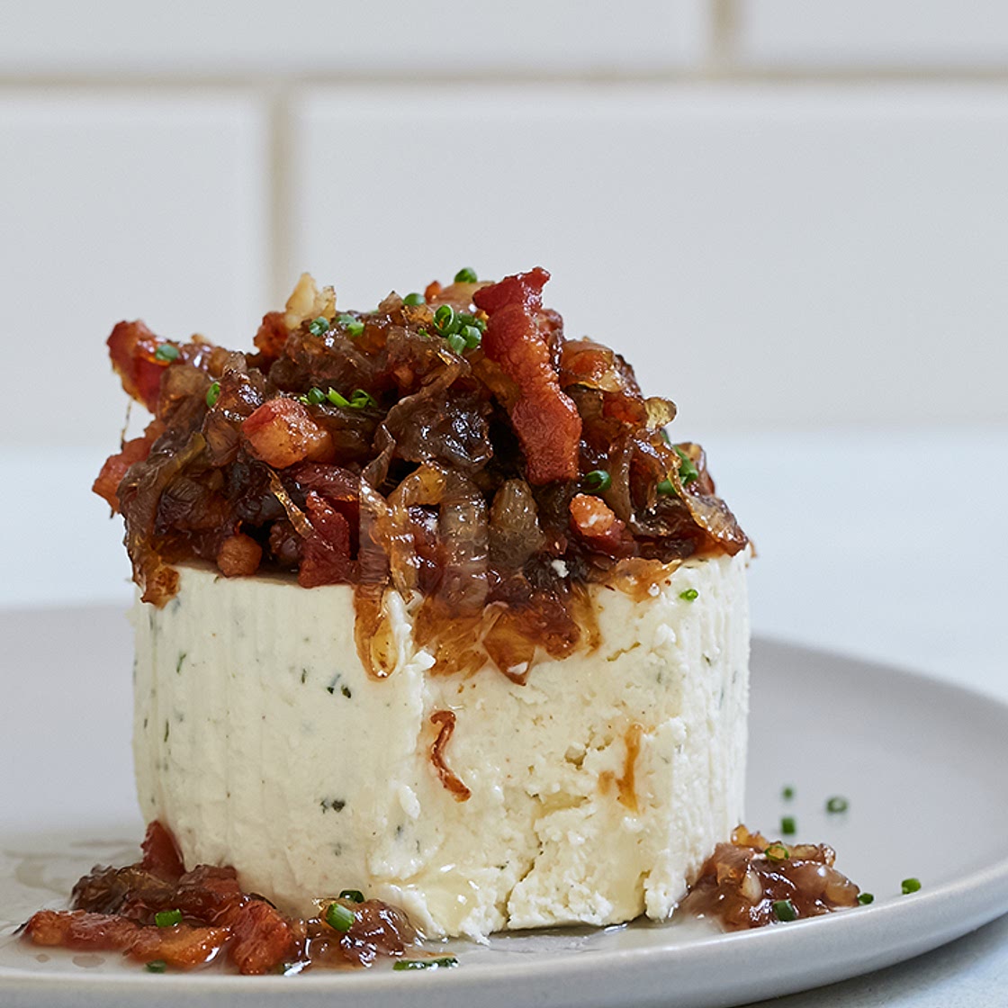 Boursin Cheese with Caramelized Onions and Bacon