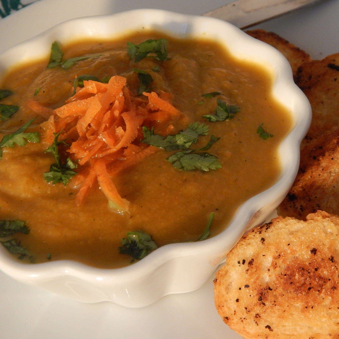Carrot and fresh coriander soup