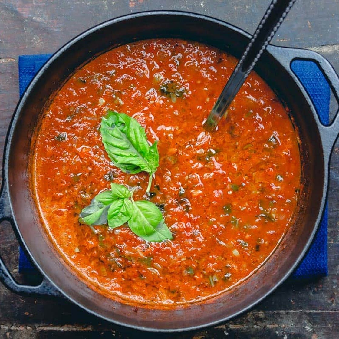 BEST Vegan Tomato Basil Soup