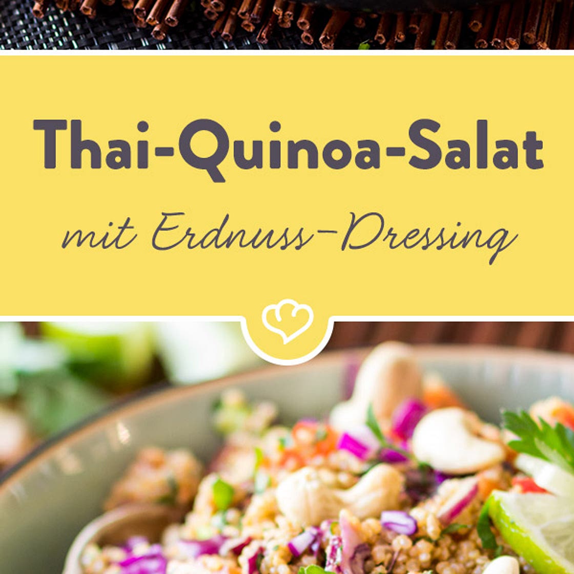 Thai-Quinoa-Salat mit Erdnuss-Ingwer-Dressing