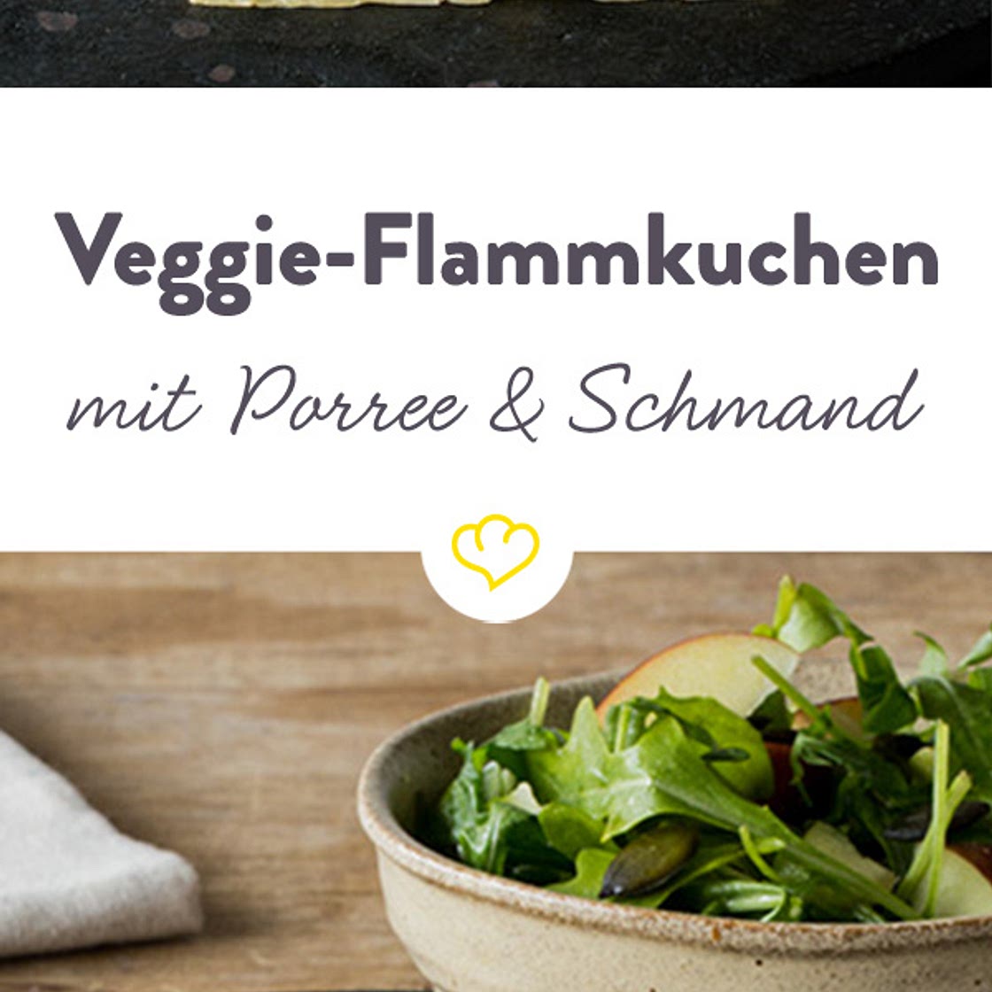 Knuspriger Porree-Schmand-Flammkuchen
