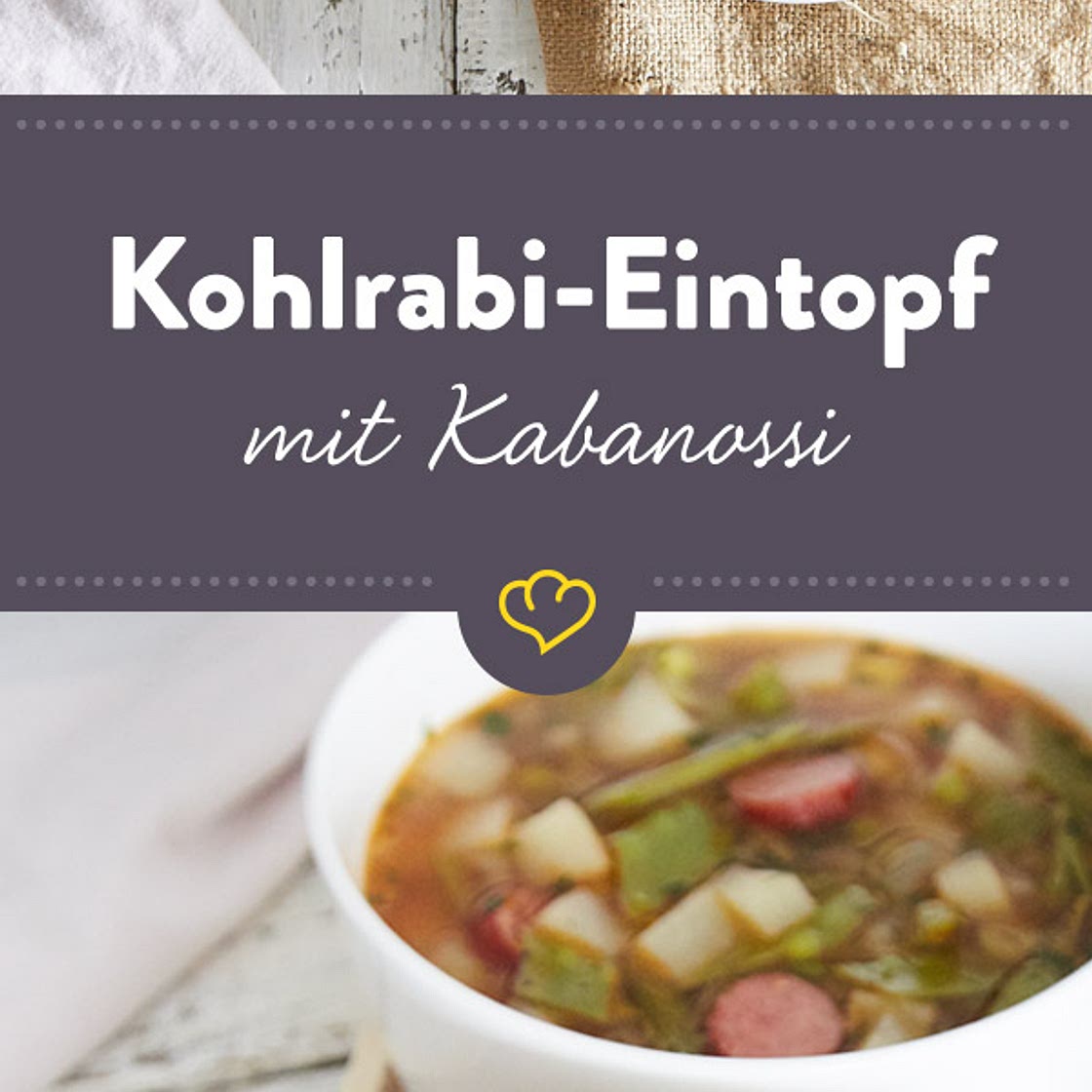 Herzhafter Kohlrabi-Eintopf mit Kabanossi und Erbsen