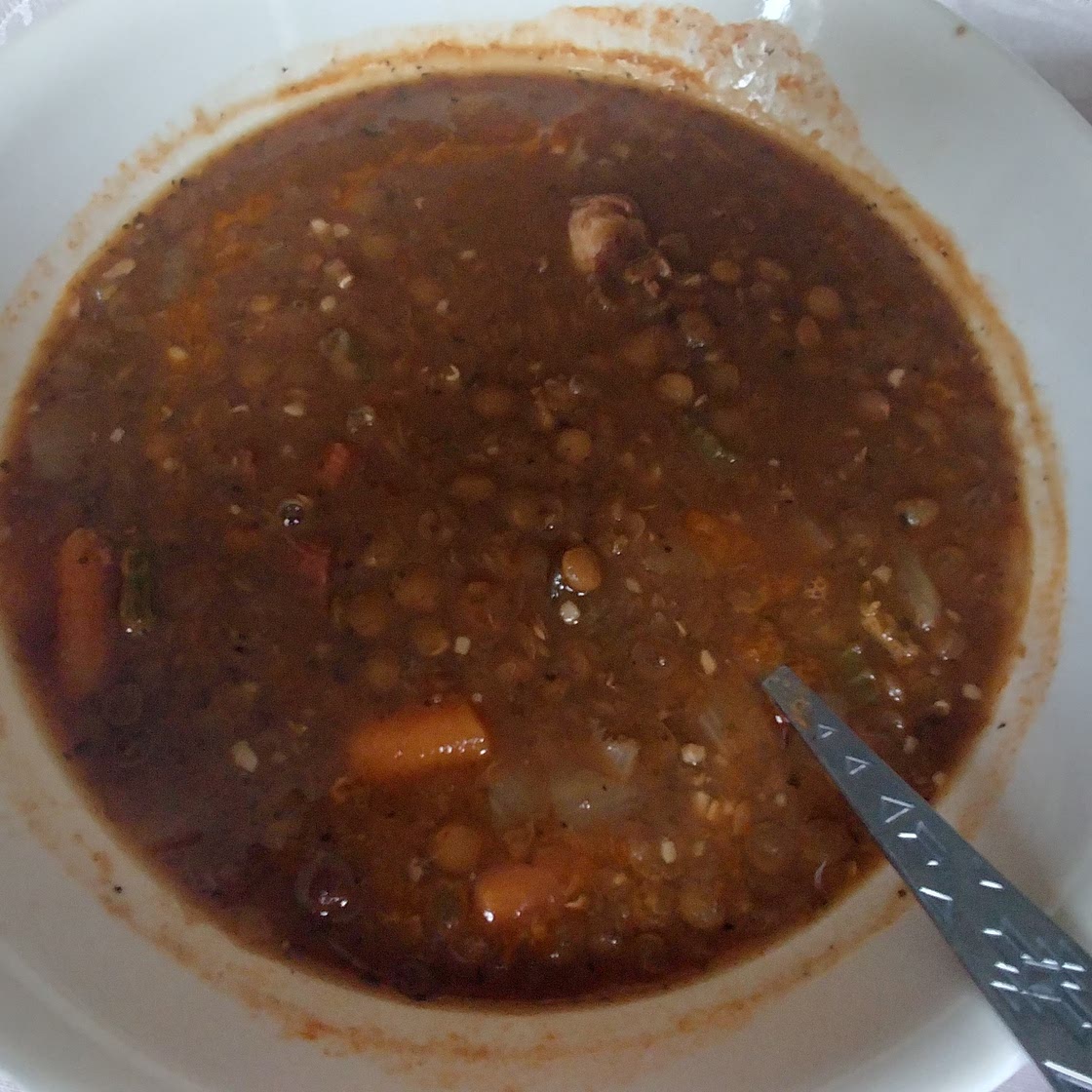 Slow Cooker Lentil and Ham Soup