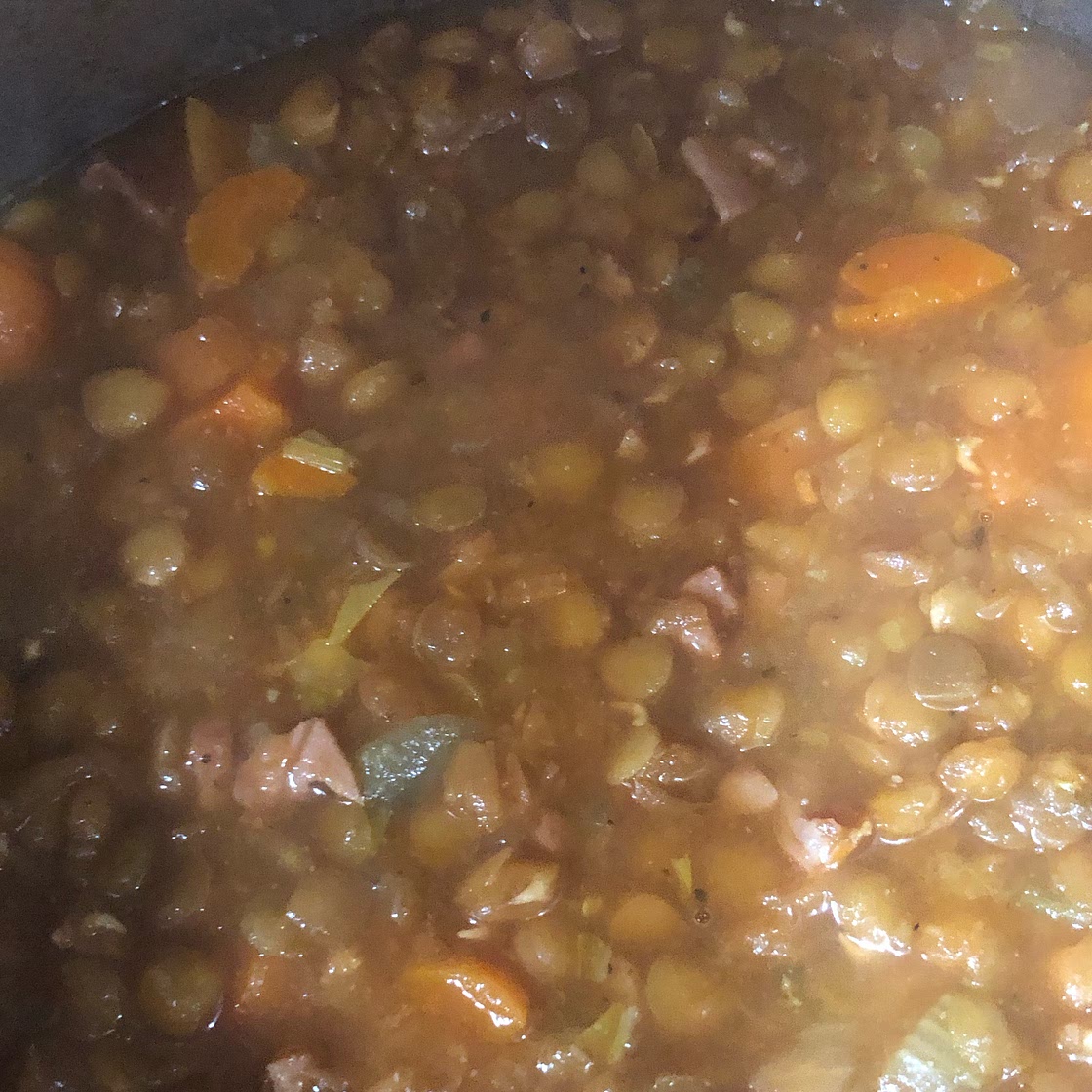 Slow Cooker Lentil and Ham Soup