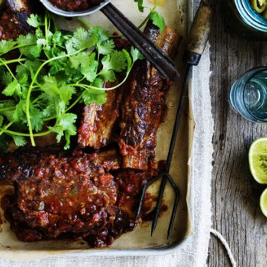 Mexican-style braised beef short ribs