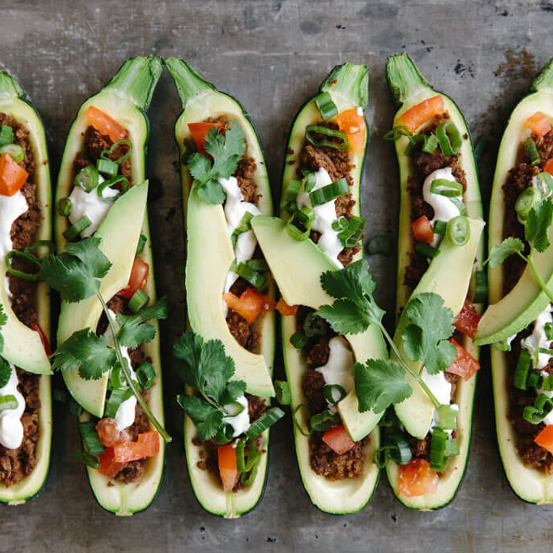 Taco Stuffed Zucchini Boats (dairy-free, paleo, keto)