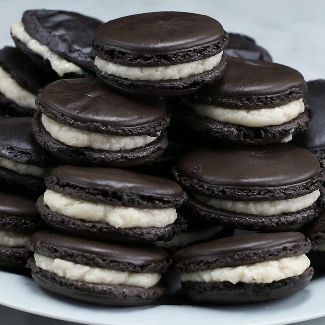 Cookies and Cream Macarons Recipe by Tasty