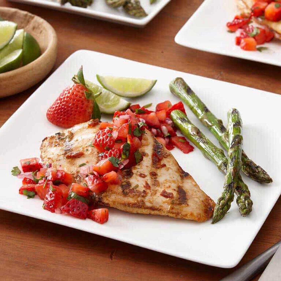 Chipotle Lime Grilled Chicken with Strawberry Salsa