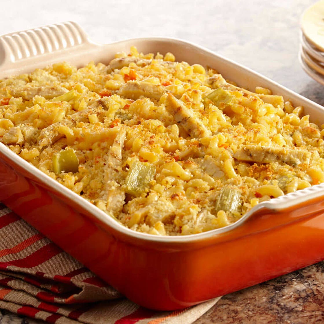 Buffalo and Blue Cheese Chicken Casserole