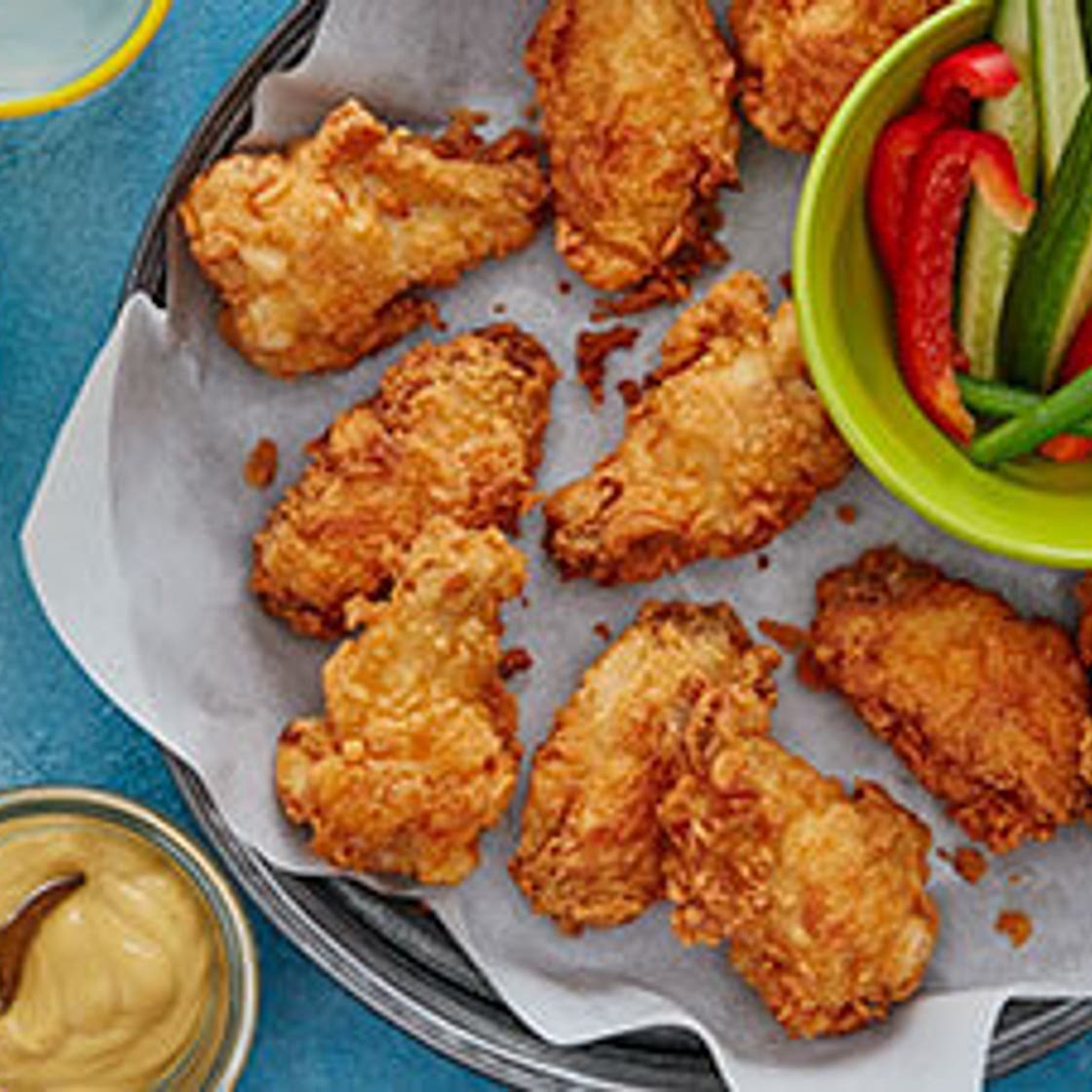 Fried Chicken Wings with Honey Mustard