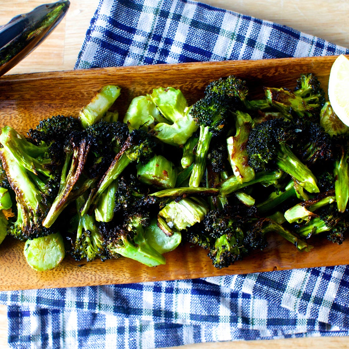 crispy broccoli with lemon and garlic