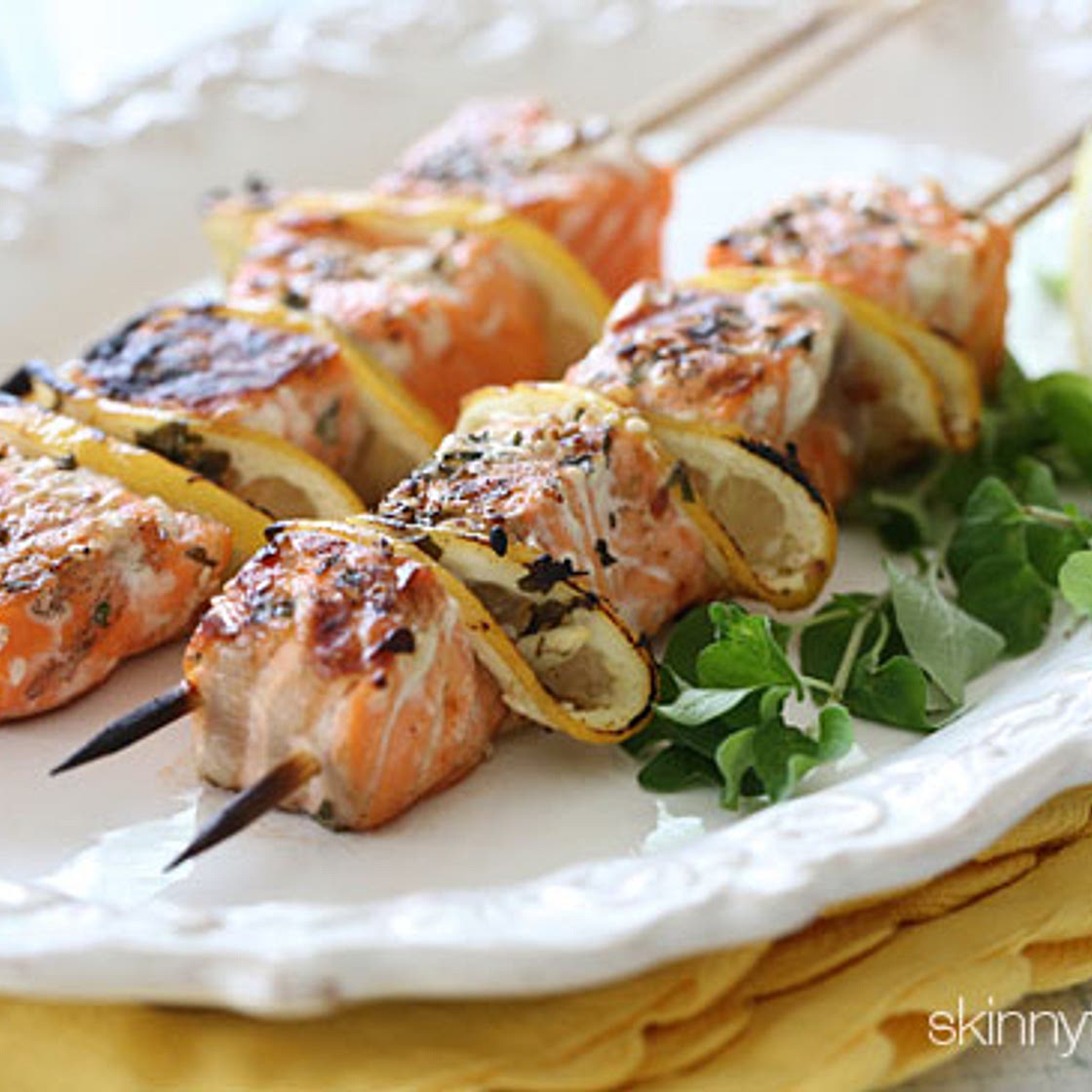 Grilled Salmon Kebabs