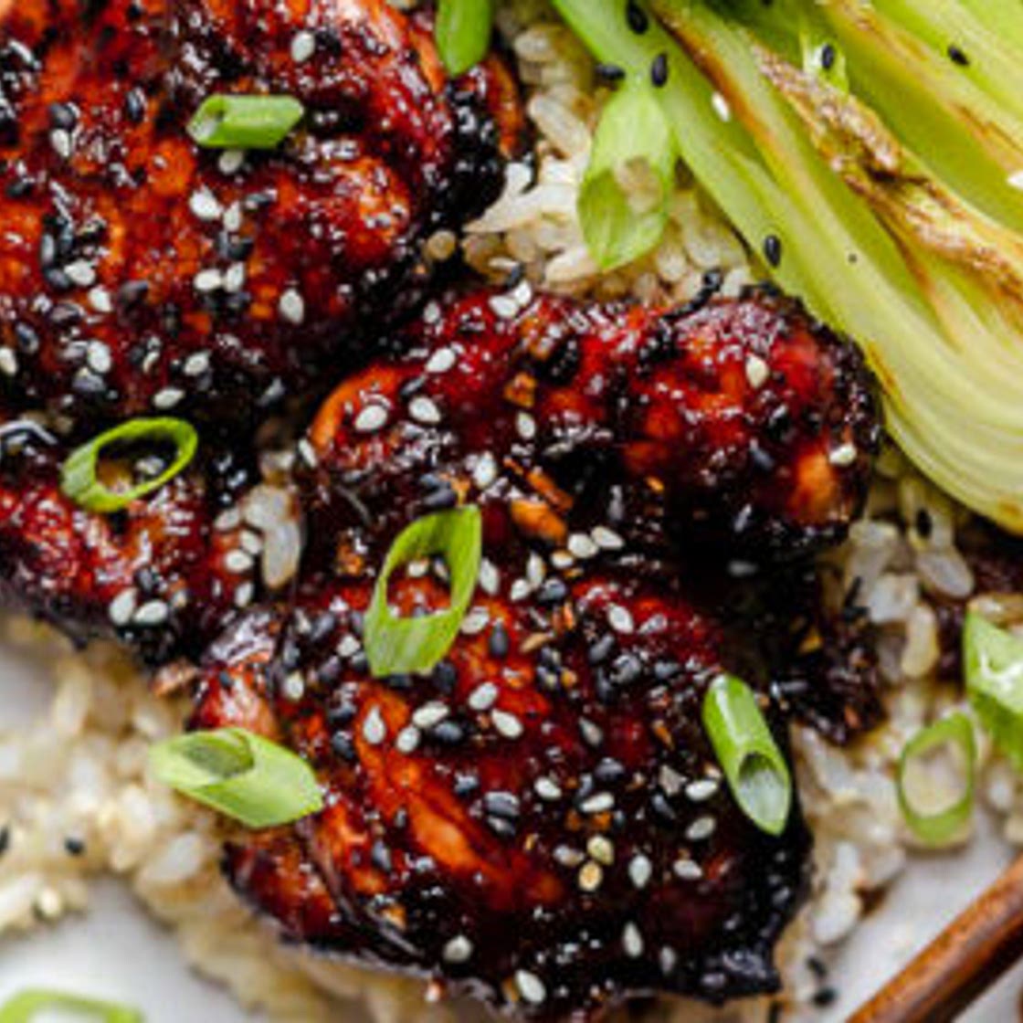 Air Fryer Asian-Glazed Boneless Chicken Thighs