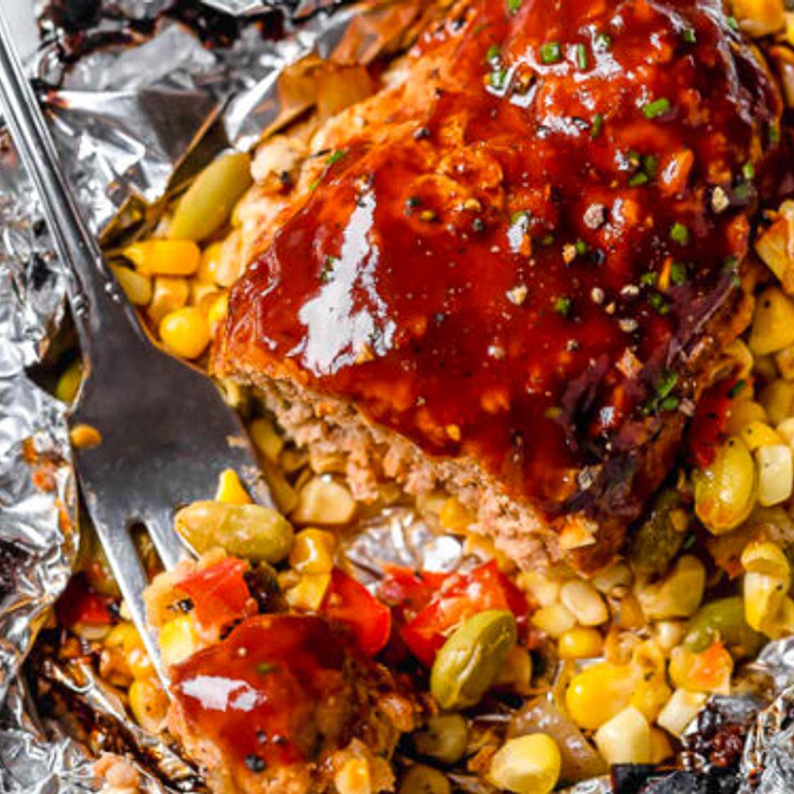 Campfire Dinner Meatloaf Foil Packets