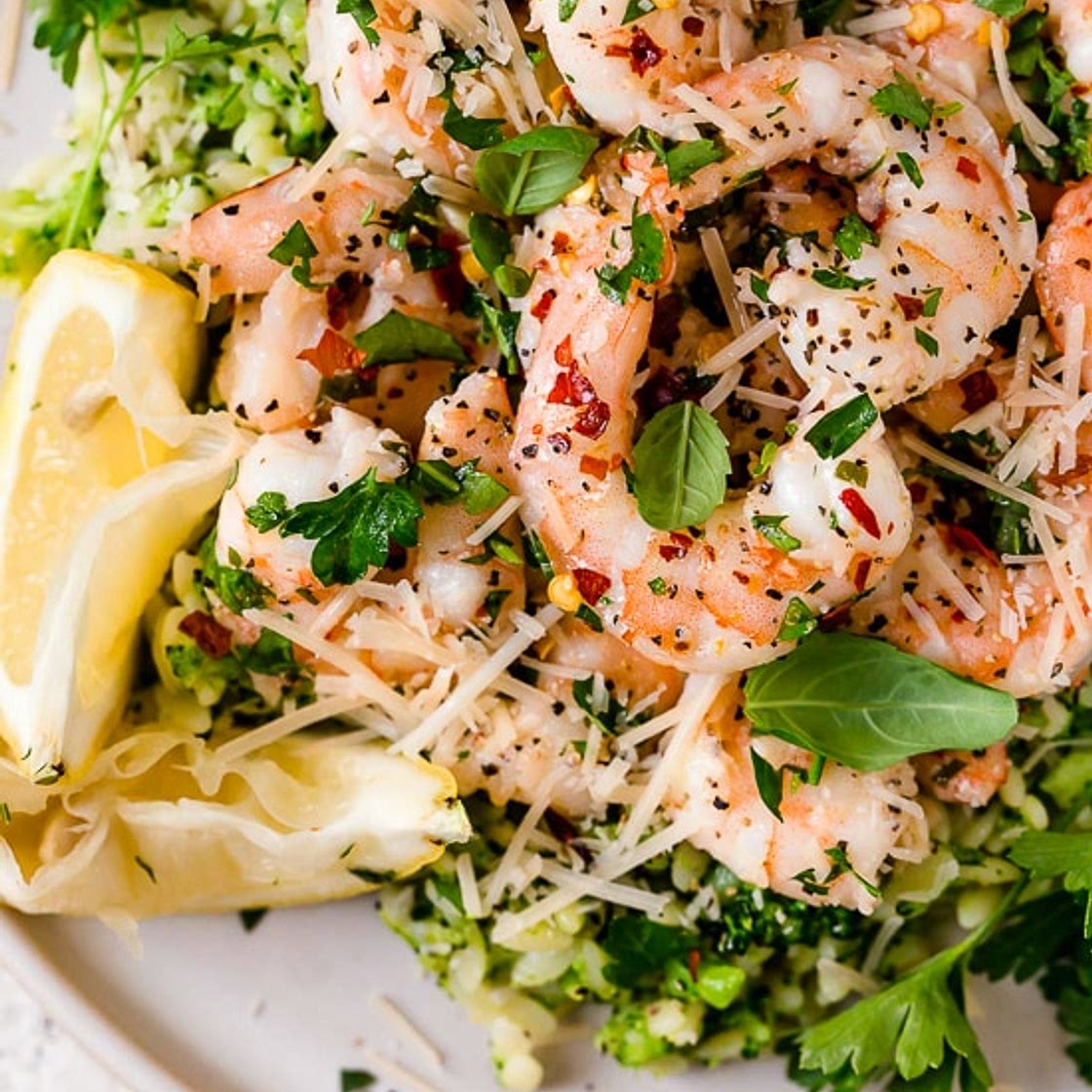 Shrimp Scampi with Broccoli Orzo