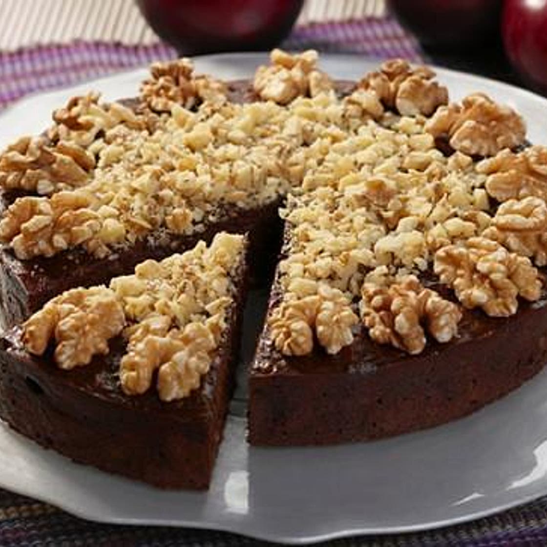 Chocolate Plum Walnut Torte
