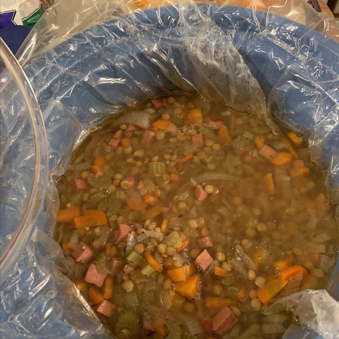 Slow Cooker Lentil and Ham Soup