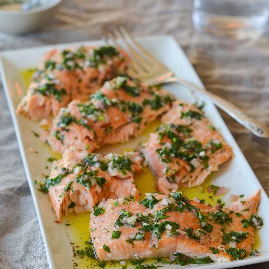 Slow-Roasted Salmon with French Herb Salsa