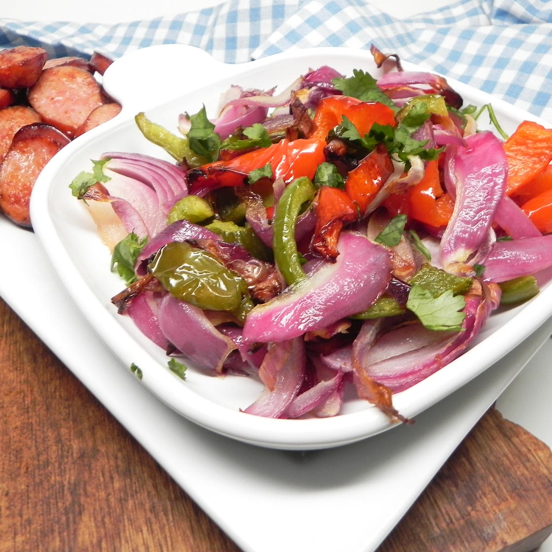 Air-Fried Roasted Sweet Peppers and Onions