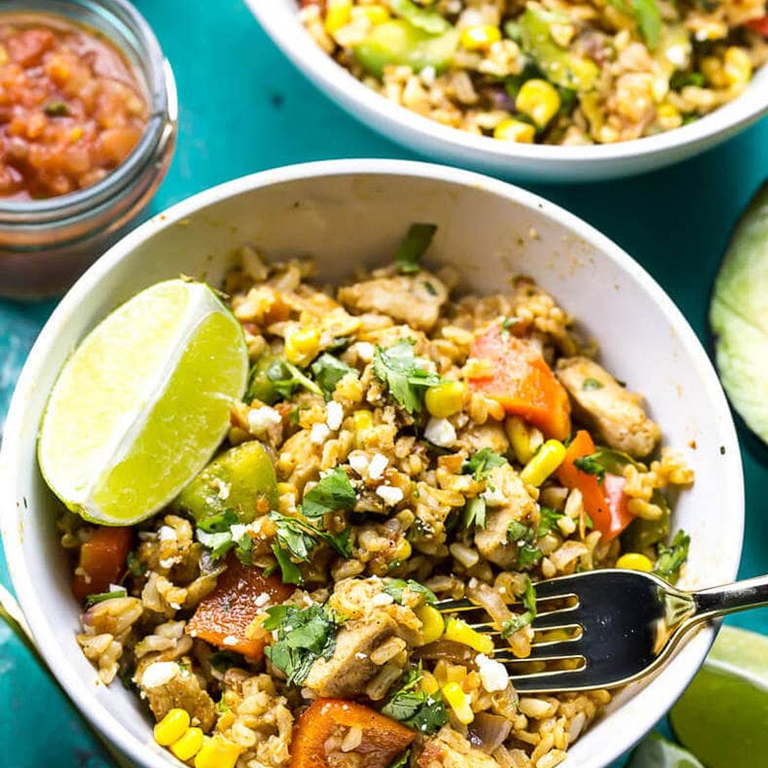 Meal Prep Fiesta Chicken Rice Bowls